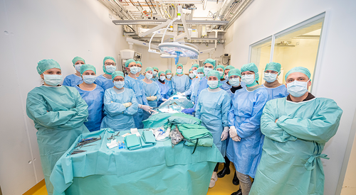 Die Studierenden nach erfolgreicher Simulation - Foto Fischer/Med Uni Graz Foto Fischer/Med Uni Graz